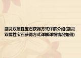 剑灵双属性宝石获得方式详解介绍(剑灵双属性宝石获得方式详解详细情况如何)