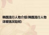 韩国流行人物介绍(韩国流行人物详细情况如何)