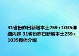 31省份昨日新增本土259+1035详细内容 31省份昨日新增本土259+1035具体介绍