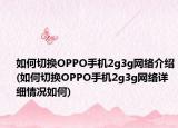 如何切换OPPO手机2g3g网络介绍(如何切换OPPO手机2g3g网络详细情况如何)