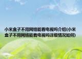小米盒子不用网络能看电视吗介绍(小米盒子不用网络能看电视吗详细情况如何)
