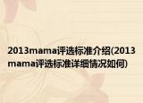 2013mama评选标准介绍(2013mama评选标准详细情况如何)