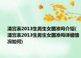 清宫表2013生男生女图准吗介绍(清宫表2013生男生女图准吗详细情况如何)