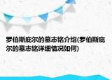 罗伯斯庇尔的墓志铭介绍(罗伯斯庇尔的墓志铭详细情况如何)