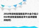 2018年徐姓宝宝起名字大全介绍(2018年徐姓宝宝起名字大全详细情况如何)