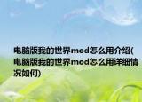 电脑版我的世界mod怎么用介绍(电脑版我的世界mod怎么用详细情况如何)