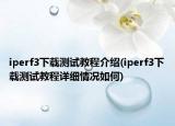 iperf3下载测试教程介绍(iperf3下载测试教程详细情况如何)