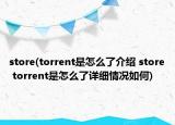 store(torrent是怎么了介绍 store torrent是怎么了详细情况如何)