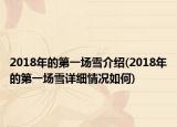 2018年的第一场雪介绍(2018年的第一场雪详细情况如何)