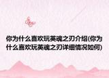 你为什么喜欢玩英魂之刃介绍(你为什么喜欢玩英魂之刃详细情况如何)