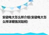 安徽电大怎么样介绍(安徽电大怎么样详细情况如何)