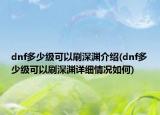 dnf多少级可以刷深渊介绍(dnf多少级可以刷深渊详细情况如何)