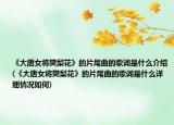 《大唐女将樊梨花》的片尾曲的歌词是什么介绍(《大唐女将樊梨花》的片尾曲的歌词是什么详细情况如何)