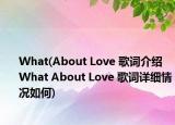 What(About Love 歌词介绍 What About Love 歌词详细情况如何)