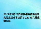 2022年8月28日最新相关报道消息 支付宝提现手续费怎么免 有几种靠谱方法