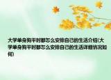 大学单身狗平时都怎么安排自己的生活介绍(大学单身狗平时都怎么安排自己的生活详细情况如何)