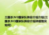 三国杀3V3国家队阵容介绍介绍(三国杀3V3国家队阵容介绍详细情况如何)