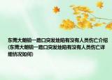 东莞大朗镇一路口突发地陷有没有人员伤亡介绍(东莞大朗镇一路口突发地陷有没有人员伤亡详细情况如何)