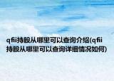 qfii持股从哪里可以查询介绍(qfii持股从哪里可以查询详细情况如何)