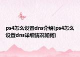 ps4怎么设置dns介绍(ps4怎么设置dns详细情况如何)