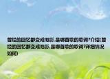 曾经的回忆都变成泡影,是哪首歌的歌词?介绍(曾经的回忆都变成泡影,是哪首歌的歌词?详细情况如何)