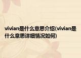 vivian是什么意思介绍(vivian是什么意思详细情况如何)