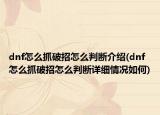 dnf怎么抓破招怎么判断介绍(dnf怎么抓破招怎么判断详细情况如何)