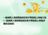 一般纳税人增值税如何在电子税务局上申报介绍(一般纳税人增值税如何在电子税务局上申报详细情况如何)