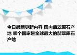 今日最新更新内容 国内翡翠原石产地 哪个国家是全球最大的翡翠原石产地