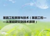 基因工程原理与技术（基因工程——从基础研究到技术原理）
