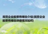 民营企业股票有哪些介绍(民营企业股票有哪些详细情况如何)
