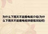 为什么下雨天不能看电视介绍(为什么下雨天不能看电视详细情况如何)