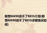 联想M490进不了BIOS介绍(联想M490进不了BIOS详细情况如何)