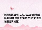 圆通快递单号F039751593查询介绍(圆通快递单号F039751593查询详细情况如何)