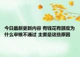 今日最新更新内容 有钱花有额度为什么审核不通过 主要是这些原因