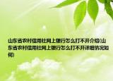 山东省农村信用社网上银行怎么打不开介绍(山东省农村信用社网上银行怎么打不开详细情况如何)