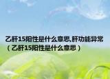 乙肝15阳性是什么意思,肝功能异常（乙肝15阳性是什么意思）
