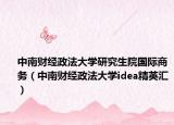 中南财经政法大学研究生院国际商务（中南财经政法大学idea精英汇）
