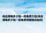 商业用电多少钱一度电费介绍(商业用电多少钱一度电费详细情况如何)