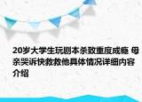 20岁大学生玩剧本杀致重度成瘾 母亲哭诉快救救他具体情况详细内容介绍