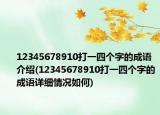 12345678910打一四个字的成语介绍(12345678910打一四个字的成语详细情况如何)