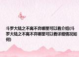 斗罗大陆之不离不弃哪里可以看介绍(斗罗大陆之不离不弃哪里可以看详细情况如何)