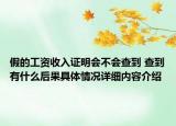 假的工资收入证明会不会查到 查到有什么后果具体情况详细内容介绍