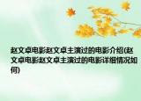 赵文卓电影赵文卓主演过的电影介绍(赵文卓电影赵文卓主演过的电影详细情况如何)