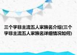 三个字非主流五人家族名介绍(三个字非主流五人家族名详细情况如何)