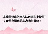 去除黄褐斑的土方法有哪些小妙招（去除黄褐斑的土方法有哪些）