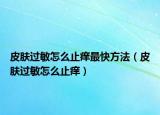 皮肤过敏怎么止痒最快方法（皮肤过敏怎么止痒）