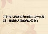 开封市人民政府办公室主任什么级别（开封市人民政府办公室）