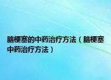 脑梗塞的中药治疗方法（脑梗塞中药治疗方法）