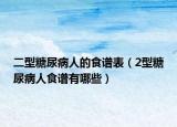 二型糖尿病人的食谱表（2型糖尿病人食谱有哪些）